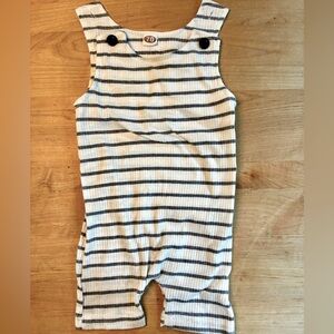 EUC striped ribbed cotton onesie